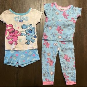 Nickelodeon Blues Clues Clued In toddler girls 3T pajama set with shorts & pants